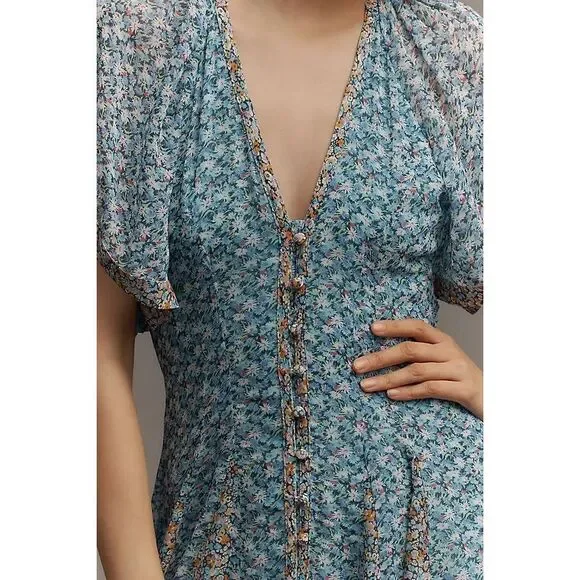 by anthropologie pleated smocked maxi dress Anthropologie Pleated Smocked Maxi Dress In Blue - 33% Off